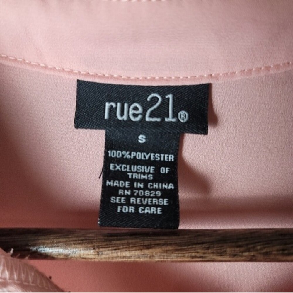 Rue 21 Pink Shirt Dress Tie waist front pockets 3/4 sleeve - Picture 4 of 8